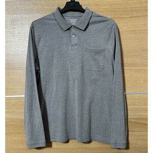 Saddlebred Comfort Flex Golf Polo Shirt - Men's Sz XL - Gray Check Long Sleeves